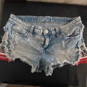 Rue21 Distressed Blue Denim Shorts